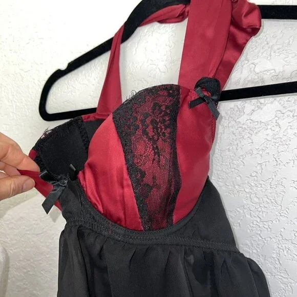 NWTS Fredericks of Hollywood Nala Babydoll Lingerie Set 2 PCS Panty XL 1D - Picture 4 of 8